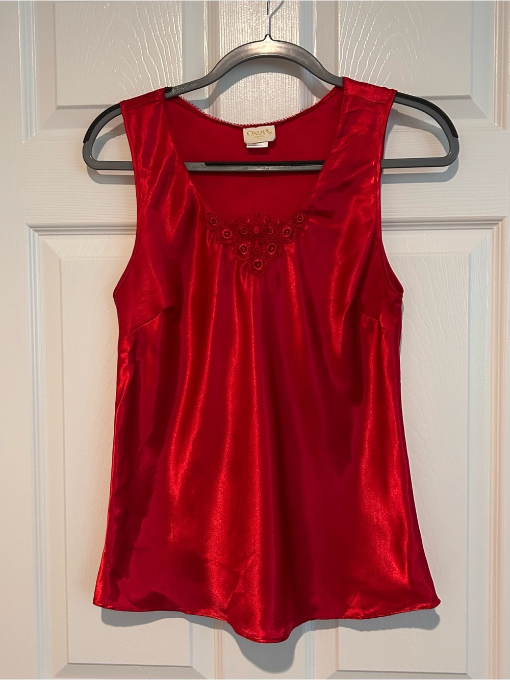 Cinema Etoile Red Satin Vintage 90s Lingerie Camisole